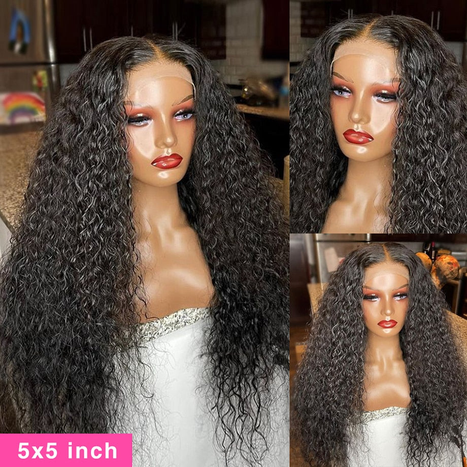 Soft Water Wave Lace front Curly HUMAN HAIR Wig
