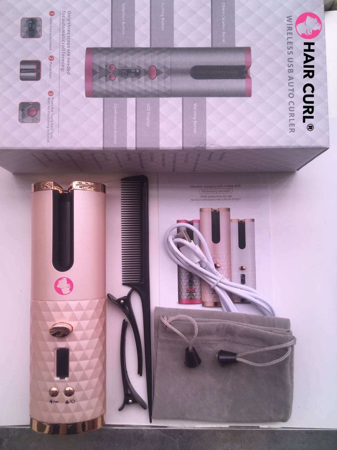 Automatic Wireless Charging Curling Iron