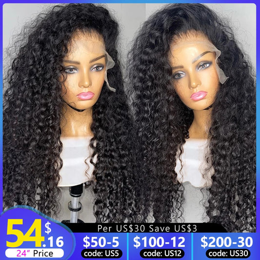 Loose Deep wave Transparent Lace frontal HUMAN HAIR Wig